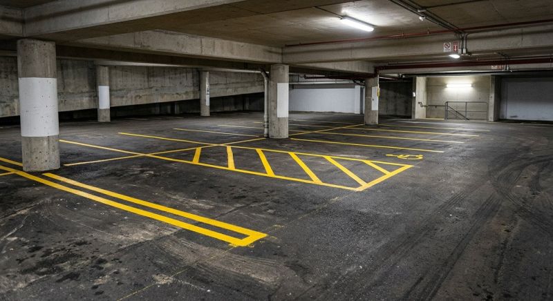 Concrete Parking Lot Striping in Roswell, GA